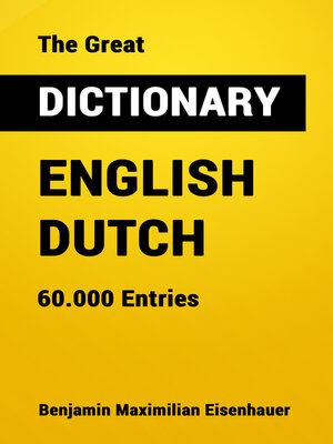 cover image of The Great Dictionary English--Dutch